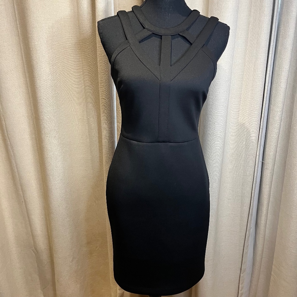 Guess Black Bodycon Cutout Cocktail Dress Size 4